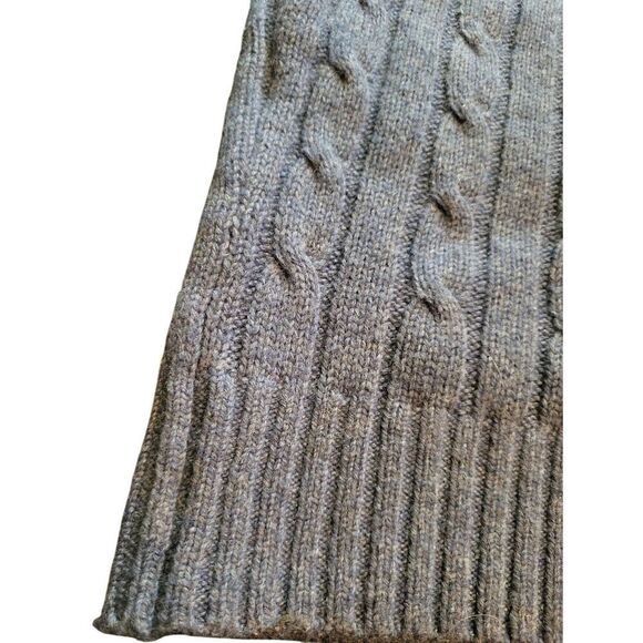 L.L. Bean Sweater Vest Men's Large Blue Cable Knit Wool Blend V Neck - Picture 2 of 4